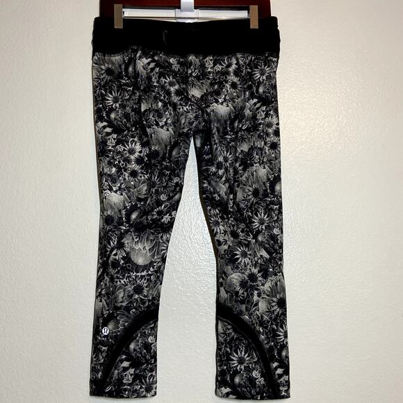 Lululemon Run: Inspire Crop II All Luxtreme Flowabunga Black Angel Wing Black 8 - Picture 5 of 5